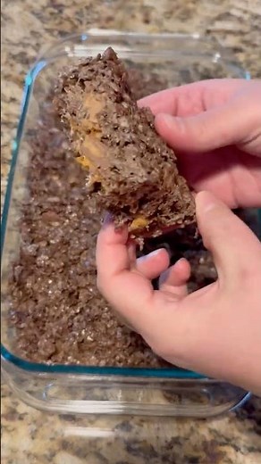 Chocolate PB Rice Krispie Treats. Recipe in the description. ￼