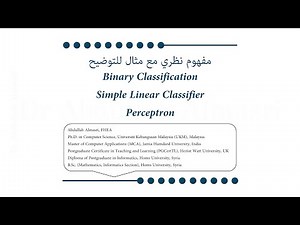 Binary Classification - Simple Linear Classifier - Perceptron | بالعربي