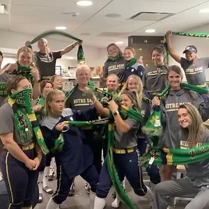 1.2K views · 71 reactions | A special uniform boomerang before practice with our new #IrishWearGreen scarves!!! Thanks @underarmour for keeping us warm while we cheer on @ndfootball Saturday! ⁣ #GoIrish #BeatSC #IrishWearGreen | Notre Dame Softball | Facebook