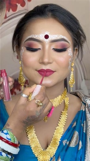 Beautiful Bengali Bridal bridal makeup\nindian bridal makeup\nbridal makeup look\nbridal makeup