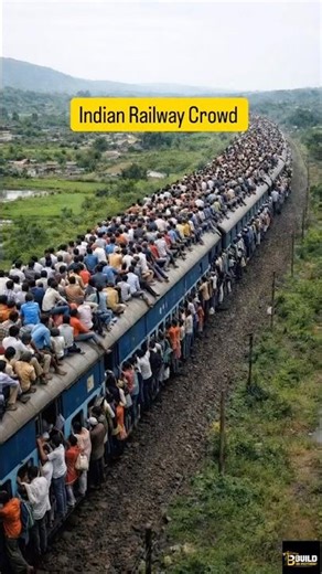 “Overcrowded trains can be deadly! #construction #timelapsebuild #indianrailways #beforeandafter #ai