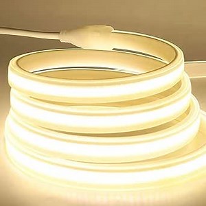 SUYOOULIN LED Strip Lights, 66ft/20m AC110-130V High Density 5760 LEDs COB Light Strip, 57000LM Super Bright Dimmable Waterproof LED Rope Light (Neutral White 4500K)