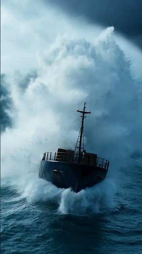 North Sea Storm: Cargo Ship Fighting for Survival (Raw Footage) #ocean #cargoship #storm #shorts