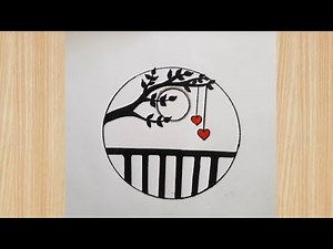 Beautiful Tree & Heart Drawing Inside Circle 🌳❤️