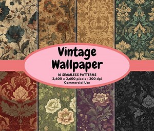 Vintage Wallpaper Digital Pattern Seamless Paper Antique Victorian Wallpaper Damask Digital Paper Vintage Baroque Background Commercial Use - Etsy