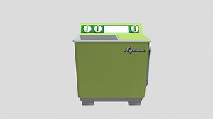 Twin Tab Washing Machine - 3D model by nekomantle