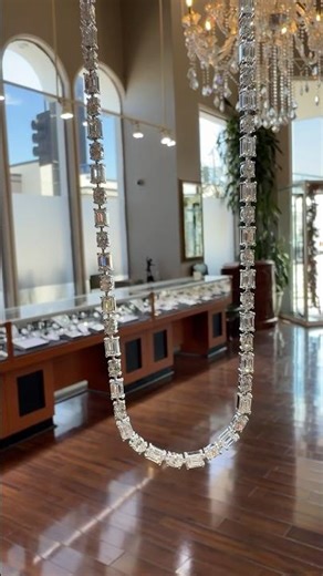Multi shape lab diamond tennis necklace is GOALS!