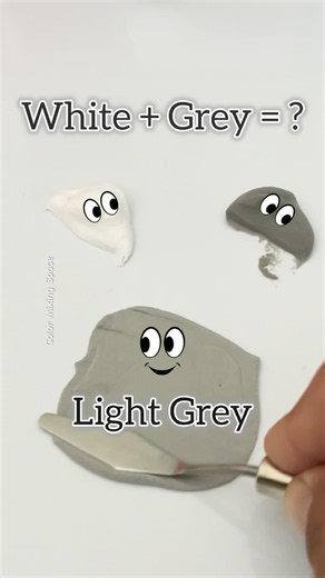 What color will it make? Color Mixing Grey + White = ? #colormixing #satisfying #shorts #ytshorts