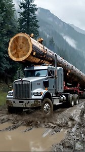 Huge Truck Hauling Logs Through Deep Mud 🛻🪵 #haul #logging #loggingtruck #Timber #monstertruck #truck | LogXpress