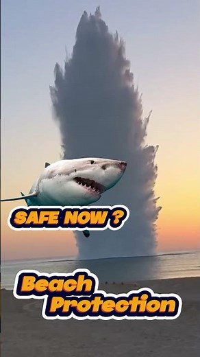 Riesige Explosion vertreibt Haie vom Strand! - Haiangriff verhindert! #ViralVideo #Nature #Wildlife