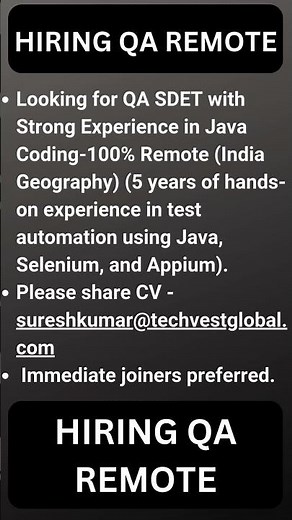 Testing Jobs | QA Jobs| Manual Testing Jobs| Rd Automation Learning