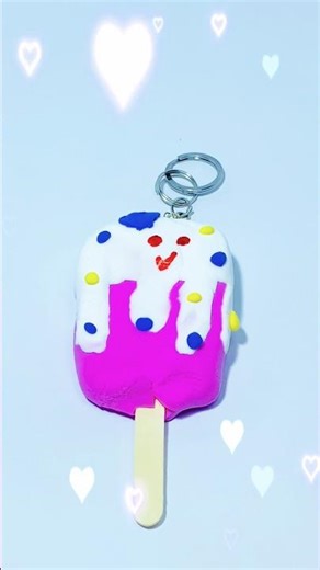 Clay Ice Cream Keychain DIY 🍦 | Cute Polymer Clay Keychain Craft Tutorial🥳