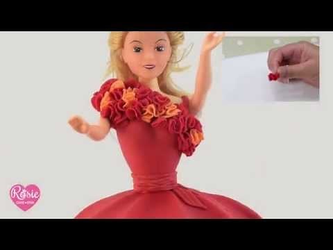 How to make a FONDANT RUFFLE PRINCESS DOLL CAKE