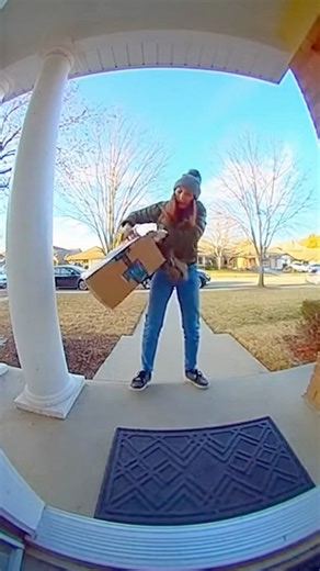 Package Thief Freaks Out When Homeowner Opens the Door!