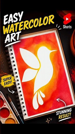 Easy Watercolor Hummingbird Painting 🎨🕊️ | Satisfying Art Tutorial #shorts #art #artislife