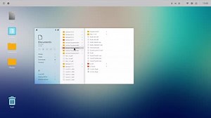 OS Collection: Interface of a rounded desktop with opening of a video file within a folder