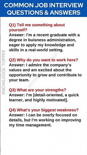 4 Most Common Job Interview Questions and Answers