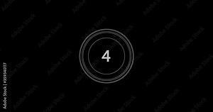 Animation of number five, 5 for intro and titles, moving circles, animated font