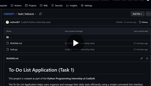 #pythoninternship #codsoft #learningbydoing #techjourney | Nethra P.