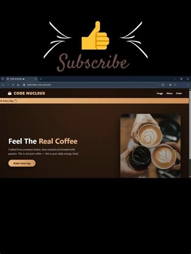 ☕ HTML CSS & JS COFFEE WEBSITE WITH CAROUSEL AND MARQUE #coding #htmlcssjs #webdesign #shorts