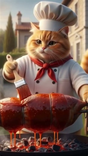 “This Chef Cat Makes the Most Epic Whole Lamb Roast 🐱🔥” #ChefCat#CookingShorts#Cinematiccooking