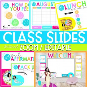 Online Learning Class Slides (Editable/Bitmoji/Zoom)