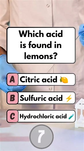 🍋 Acidic Bite: Lemon’s Sour Secret – Citric Acid! #brainteaser #trivia #puzzle #quiz #fun | Think Fast