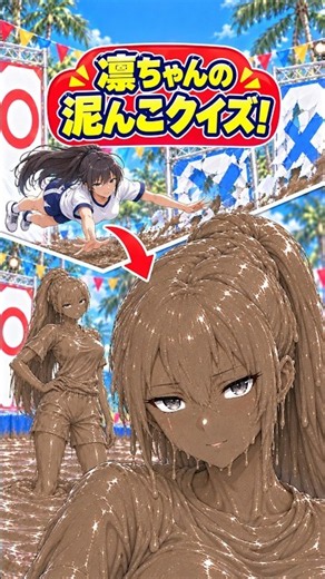 クールな凛ちゃんが泥まみれ！？〇✕泥んこクイズに挑戦！#Shorts