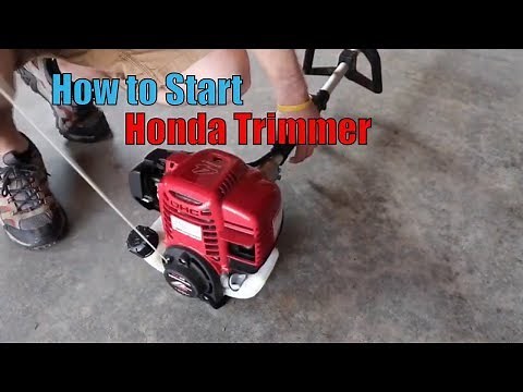 Honda 4 Stroke Trimmer Brushcutter How to Start, Cold Start. HHT35s GX35 Versattach hht25s UMK425U