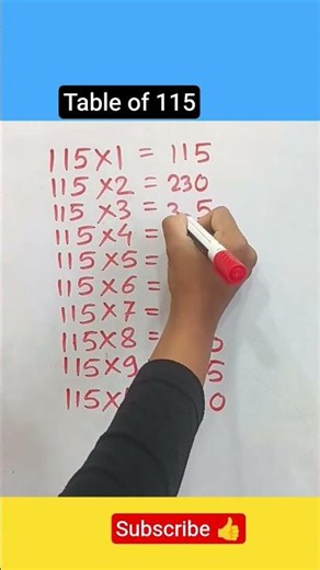 table of 115 #table trick 115 #foryou #maths #mathstricks #support #mathematics #mathswise #mathway