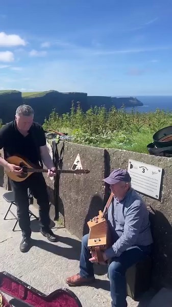 Traditional Irish music at the Cliffs Of Moher on the west coast of Ireland. And a beautiful sunny day too? Music to our ears!​ Expect to hear plenty of great Irish music like this if you visit the island of Ireland for St. Patrick's Day 💚 🎥https://www.instagram.com/sing_andstep_withpadraig/ #TourismIreland #LoveIreland #DiscoverIreland #FillYourHeartWithIreland #InstaIreland #IrelandDaily #IrishDancing #IrishMusic #StPatricksDay #HappyStPatricksDay | Go To Ireland Oz