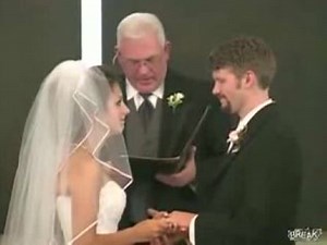 YouTube - Bride Can't Stop Laughing During Vows