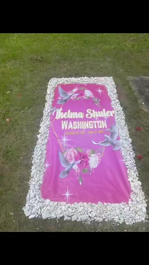 Are you wanting a grave blanket but don’t have a picture of your love one? No problem we can still help beautify your love ones resting place. Send us a dm for more info #restingplace #restingarea #gravecover #graveblanket #heavenofficialsblessing #girlycover #shippingorders #dovesvocals #fyp #viral #explore