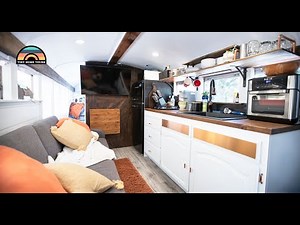Woodworker Sold His House & Built A DIY School Bus Conversion Tiny Home