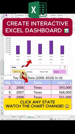 How to Create an Interactive Excel Dashboard in 1 Minute? 📊 #excel #excelslicer