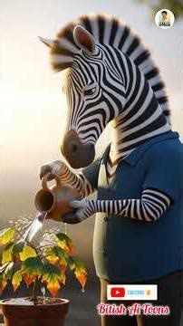 Zebra Saves a Dying Plant… Then THIS Happens! 🦓✨ #ai #aishorts #sanctuaryai