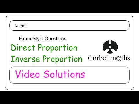 Direct and Inverse Proportion Answers - Corbettmaths
