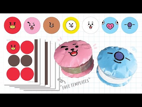 DIY BT21 Macaron Squishy [FREE TEMPLATE]