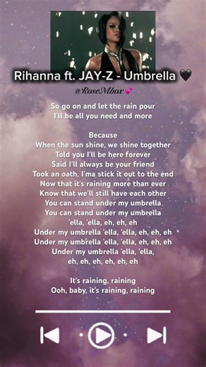 好歌分享 🖤《Umbrella》 Rihanna ft. JAY-Z #rihanna #jayz 🎶