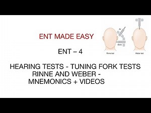 HEARING TESTS - RINNE AND WEBER - ENT 4 - tuning fork - MNEMONIC + VIDEOS - USMLE/ PLAB/ NEET PG