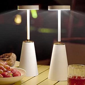 Cordless Table Lamps, Touch Control Battery Operated Desk Lamp for Living Room Set of 2, Bedside Lamps for Nightstand, Rechargeable LED Desk Lights for Bedroom/Restaurant/Cafe/Bars/Outdoor/Gift(White)