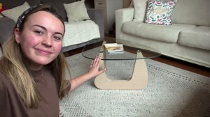 Coffee Tables Glass Small Farmhouse Coffee Table Mid-Century Modern Wood Center Table for Living Room, Black Brown, 32 Inch