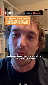 Hopefully Wales score more points this weekend for Rhodri's sake😅 Rhodri Tomos Williams is running the equivalent of a mile for every point Wales loses during the Six Nations🏉 | BBC Cymru Wales