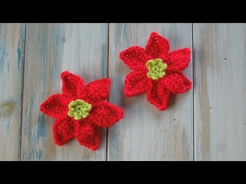 (crochet) How To Crochet a Mini Poinsettia - Yarn Scrap Friday