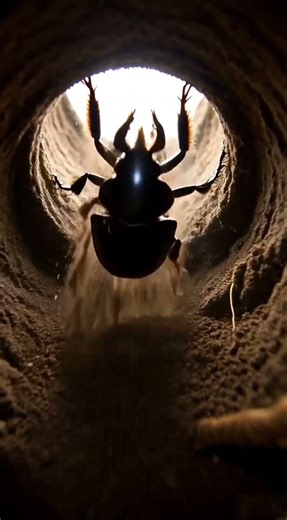 Camera on a Beetle Exploring Underground. #insects#wildlife#nature#macro#shorts