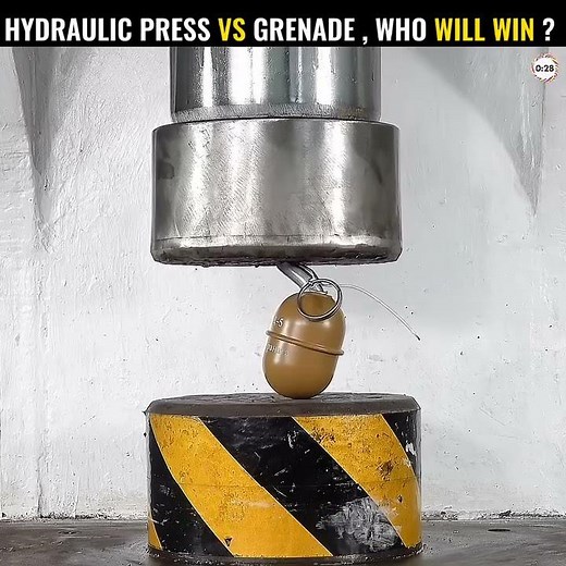 Hydraulic press VS Grenade 💥 Who Will Win ?🤯 #shorts #america #shortfeed