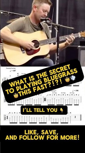 What is the secret to playing bluegrass this fast with guitar tabs? Jake Workman