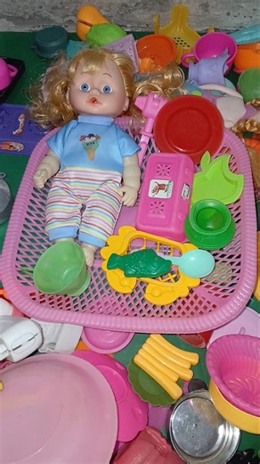 satisfying with unboxing doll tokri fish 🐟 set toys #shortvideo