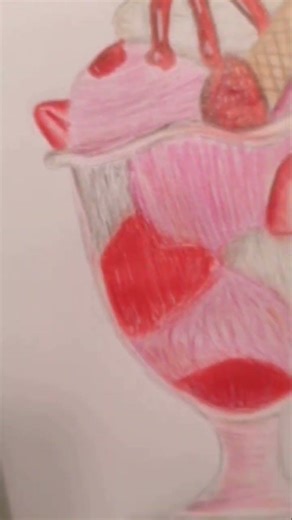 Hyper realistic drawing of ice cream sundae #drawing#sketchbook #icecream #hyperrealisticdrawing