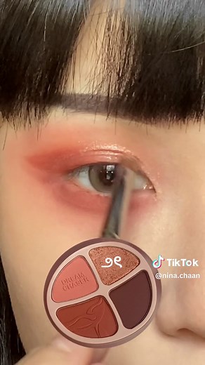 Peachy coral eyeshadow tutorial ೀ⋆ #eyeshadowtutorial #makeup #makeuptutorial
